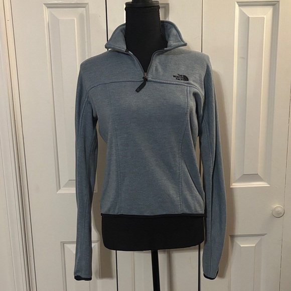 The North Face Tops - The North Face Women's Gray Blue Quarter-Zip Sweatshirt